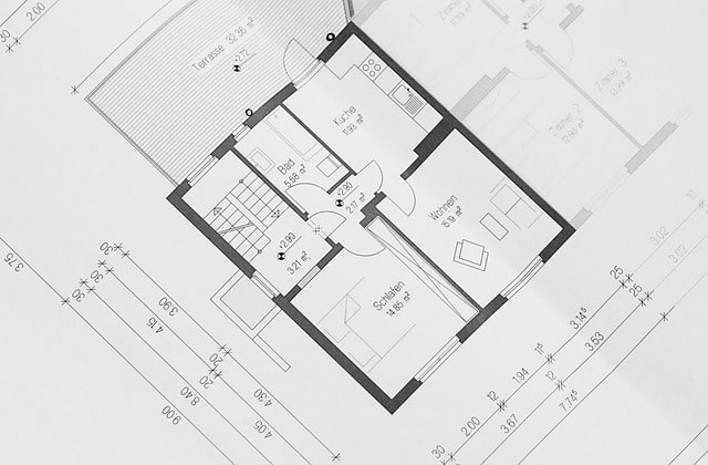 En bild på en lägenhetsritning där man har räknat ut hur många kvadratmeter olika rum är på.